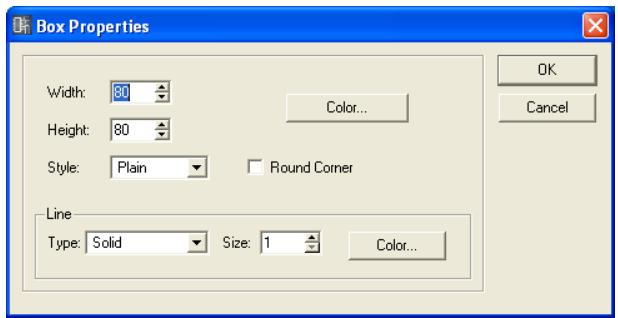 YAMAHA DMEDESIGNER V1.2 - Propriétés de l'objet rectangle - 1