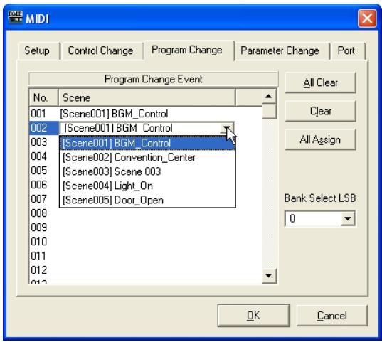 YAMAHA DMEDESIGNER V1.2 - ■ Program Change Event (Evénement de changement de programme) - 1