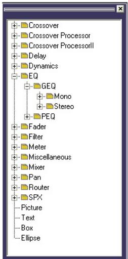 YAMAHA DMEDESIGNER V1.2 - Fenêtre Toolkit (Kit d'outils) - 1