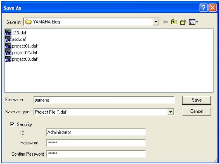 YAMAHA DMEDESIGNER V1.2 - Protection d'un fichier de projet avec un mot de passer - 1