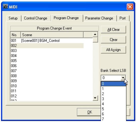 YAMAHA DMEDESIGNER V1.2 - Bank Select LSB (Sélection de banque LSB) - 1