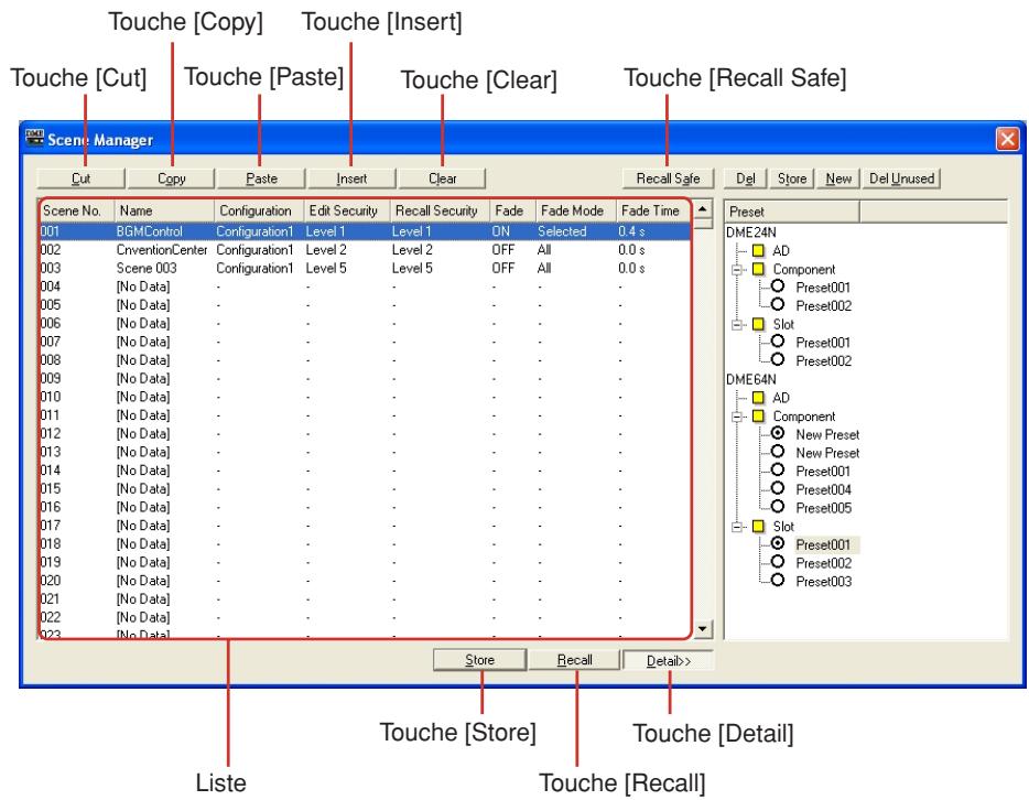 YAMAHA DMEDESIGNER V1.2 - Boîte de dialogue « Scene Manager » - 1