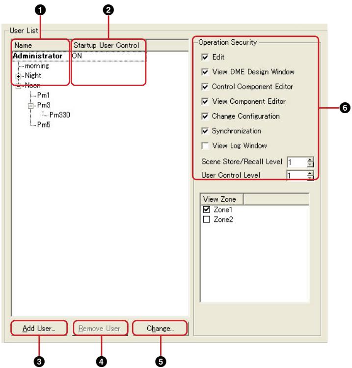 YAMAHA DMEDESIGNER V1.2 - User List (liste des utilisateurs) - 1