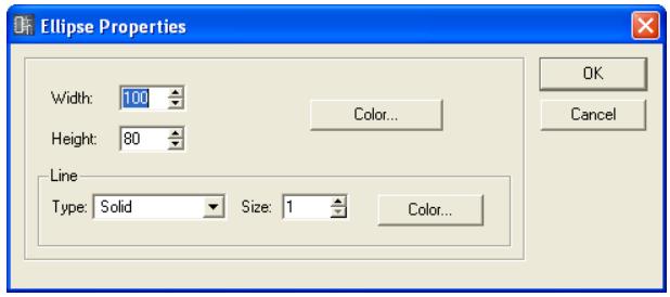 YAMAHA DMEDESIGNER V1.2 - Proprietés de l'objet ellipse - 1