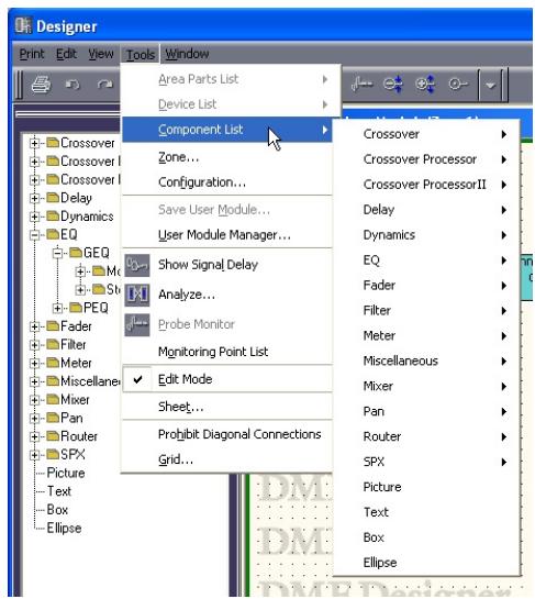 YAMAHA DMEDESIGNER V1.2 - [Component List] (Fenêtre User Module) - 2