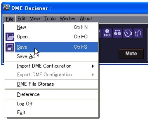 YAMAHA DMEDESIGNER V1.2 - ■ Enregistrement des fichiers de projet - 1