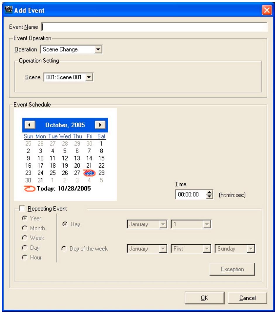 YAMAHA DMEDESIGNER V1.2 - Boîte de dialogue [Add Event (Edit Event)] (Ajouter événement (Editor événement)) - 1
