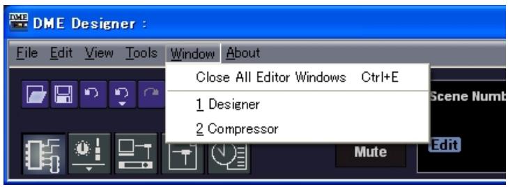 YAMAHA DMEDESIGNER V1.2 - Menu [Window] (Fenêtre) - 1