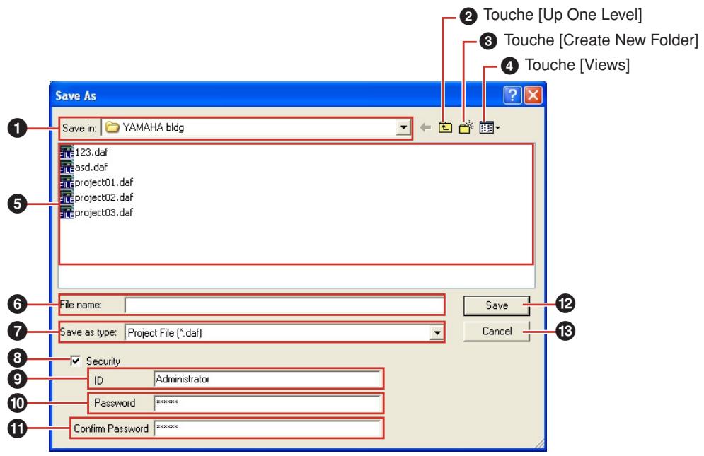 YAMAHA DMEDESIGNER V1.2 - ■ Boîte de dialogue « Save As » - 1