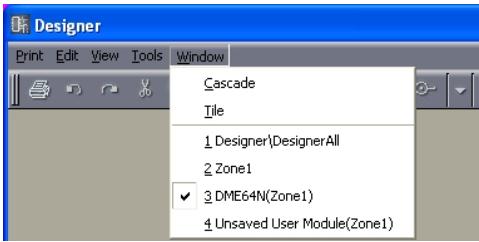 YAMAHA DMEDESIGNER V1.2 - Menu [Window] (Fenêtre) - 1