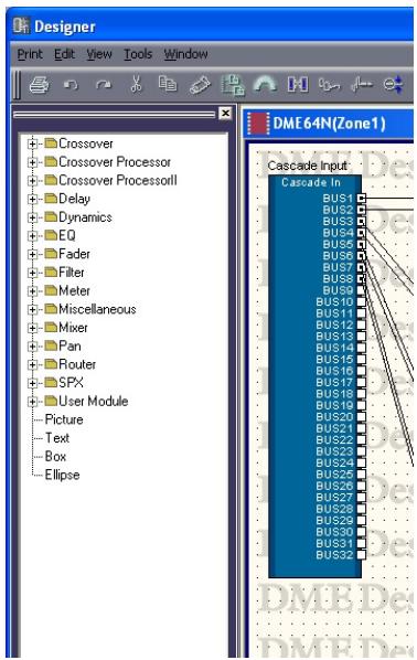 YAMAHA DMEDESIGNER V1.2 - [Component List] (Fenêtre Configuration) - 1