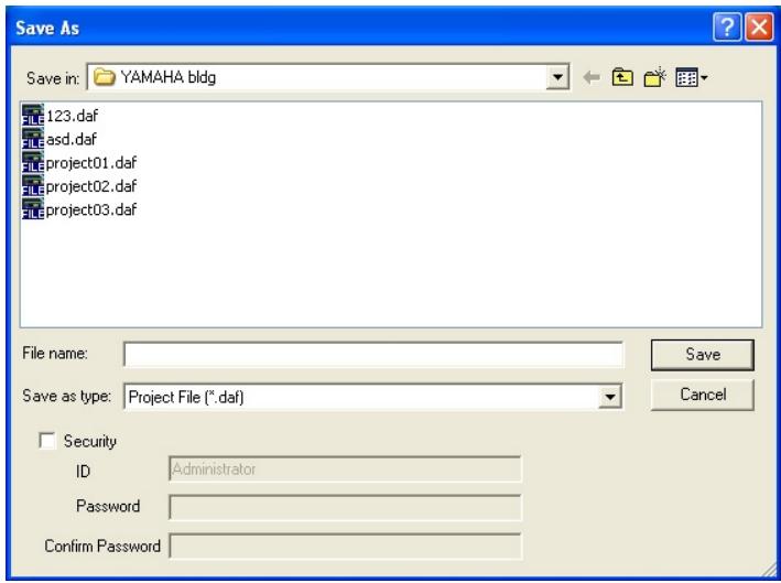 YAMAHA DMEDESIGNER V1.2 - ■ Enregistrement d'un fichier sous un nouveau nom - 1