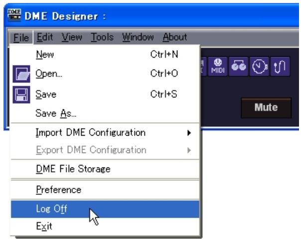 YAMAHA DMEDESIGNER V1.2 - Fermetre de session - 1