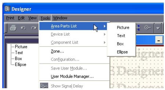 YAMAHA DMEDESIGNER V1.2 - [Area Parts List] - 2