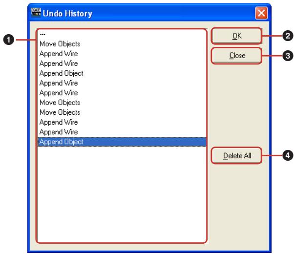 YAMAHA DMEDESIGNER V1.2 - [Undo History] (Annuler historique) - 1