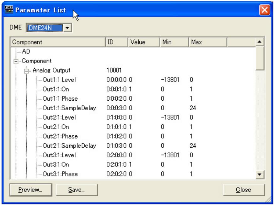 YAMAHA DMEDESIGNER V1.2 - Parameter List - 1