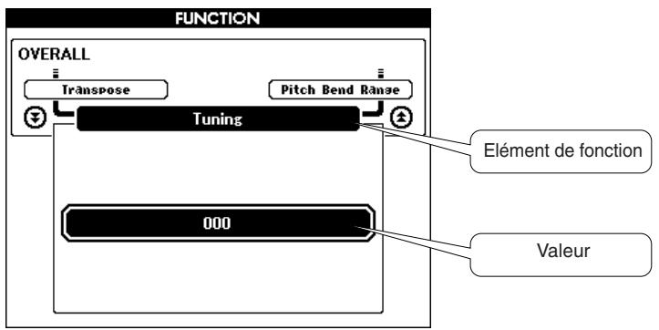 YAMAHA DGX-505-DGX-305 - Écran FUNCTION (page 70) - 1