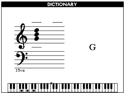 YAMAHA DGX-505-DGX-305 - Recherche d'accords à l'aide du dictionnaire d'accords - 3