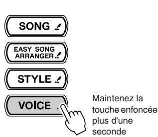 YAMAHA DGX-505-DGX-305 - Maintenez la touche [VOICE] enfoncée pendant plus d'une seconde. - 1