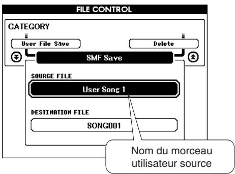 YAMAHA DGX-505-DGX-305 - Conversion d'un morceau utilisé au format SMF et sauvegarde - 2
