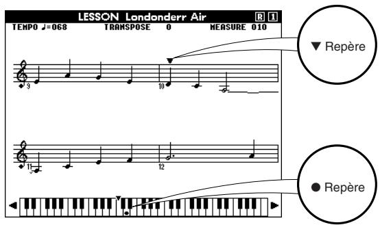 YAMAHA DGX-505-DGX-305 - La reproduction du morceau démarre automatiquement lorsque vous sélectionnez lesson 1. - 1