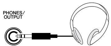 YAMAHA DGX-505-DGX-305 - Connexion d'un casque (prise phones/output) - 1