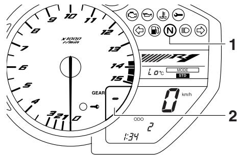 YAMAHA YZF-R1 - Afficheur du rapport engagé - 1