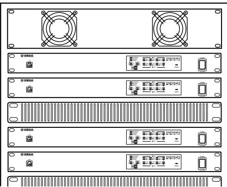 YAMAHA DME8I-ES - Précautions à prendre en cas d'utilisation d'un satellite DME monté en rack - 1