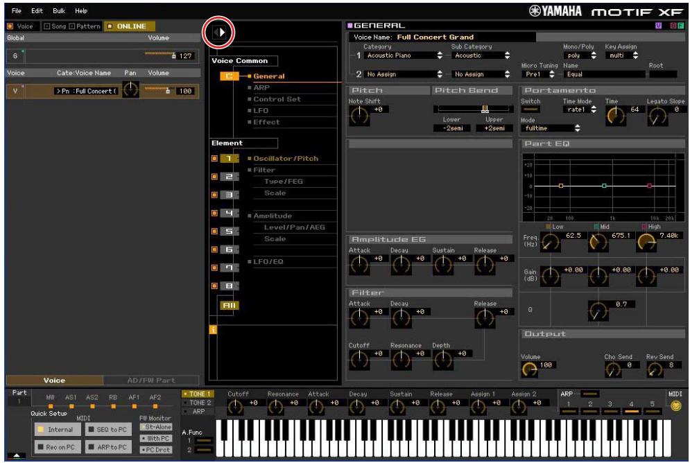 YAMAHA MOTIF XF7 EDITOR - 5-4 Modifiez les paramètres de voix selon vos besoin. - 3