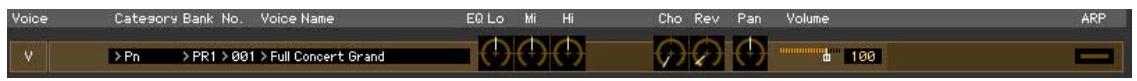 YAMAHA MOTIF XF7 EDITOR - Lorsque l'onglet [Voice] est sélectionné : - 1