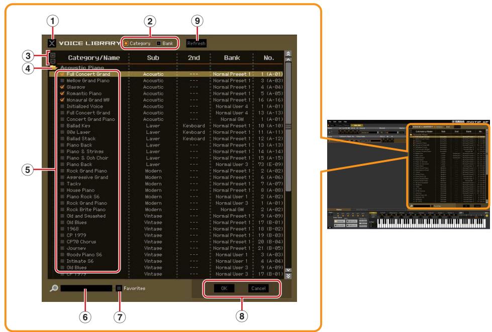 YAMAHA MOTIF XF7 EDITOR - VOICE LIBRARY - 1