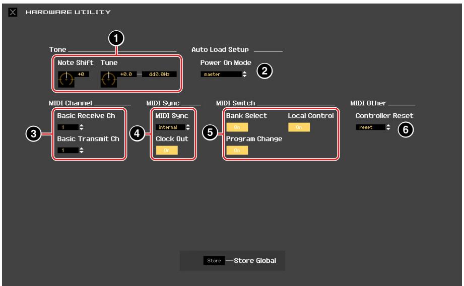 YAMAHA MOTIF XF7 EDITOR - Hardware Utility (Utilitaire matériel) - 1