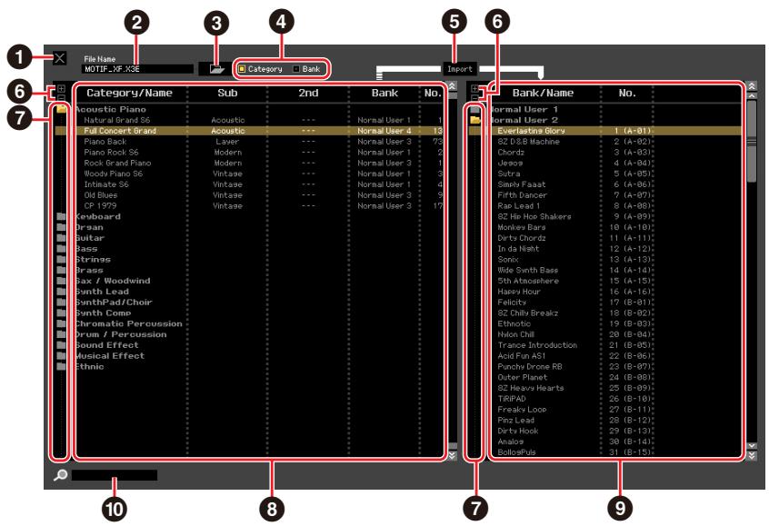 YAMAHA MOTIF XF7 EDITOR - Import (Importer) - 1