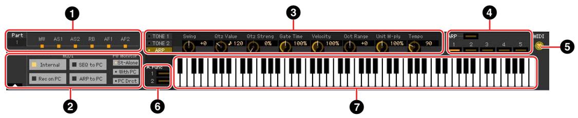 YAMAHA MOTIF XF7 EDITOR - Section inférieure - 1