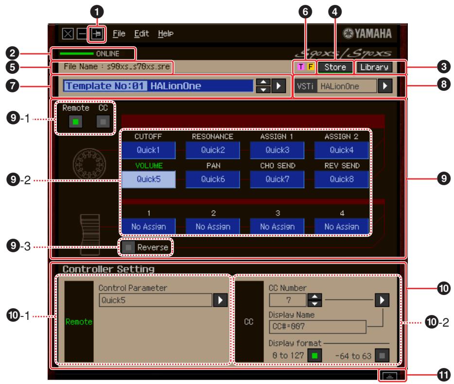 YAMAHA S70 XS REMOTE EDITOR - Fenêtre Edit - 1