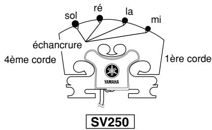 YAMAHA SV-250 - ■ Accord et changement des cordes - 3