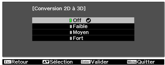 EPSON EH-TW5910 - Sélectionnez conversion 2D à 3D, puis appuyez sur le bouton enter pour confirmer la sélection. - 1