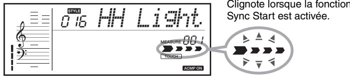 YAMAHA EZ-220 - Appuyez sur la touche [SYNC START] pour activer la fonction SYNC START (début synchronisé). - 2