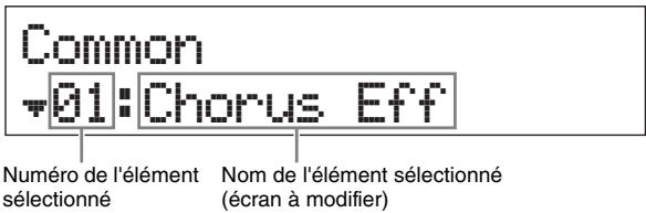 YAMAHA MX49 - Sélection d'un élément dans une liste - 1