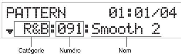 YAMAHA MX49 - Appuyez sur la touche [∧] plusieurs fois si nécessaire pour appeler la première page (semblable à celle affichée ci-dessous), puis sur [▷/■] (Play/Pause) et modifiez le type du motif rythmique. - 1
