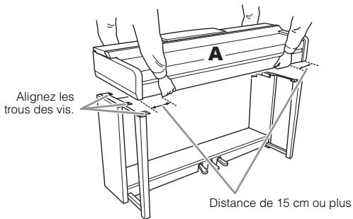 YAMAHA CVP-609/605 - Montez la partie A sur l'assemblage ci-dessus. - 1