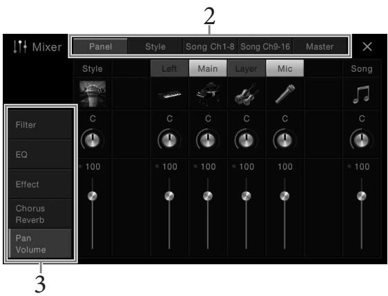 YAMAHA CVP-609/605 - Procédure de base pour la console de mixage - 1