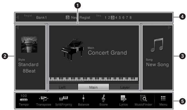 YAMAHA CVP-609/605 - Écran Home - 1