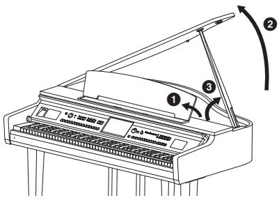 YAMAHA CVP-609/605 - Ouverture du couvercle - 1