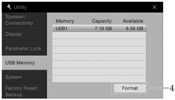 YAMAHA CVP-609/605 - Formatage d'une mémoire flash USB - 1