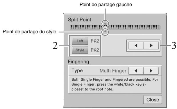 YAMAHA CVP-609/605 - Détermination du point de partage - 2