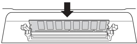 YAMAHA DTX900M - 4-2 Insérez le module DIMM verticalément dans l'emplacement. Appuyez fermement sur le module DIMM jusqu'à ce que vous entendiez un déclic. - 1