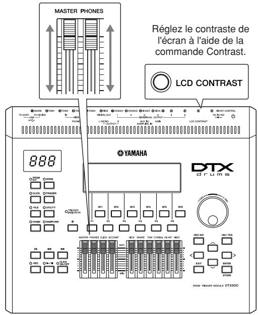 YAMAHA DTX900M - Réglage du son et du contraste de l'écran - 1