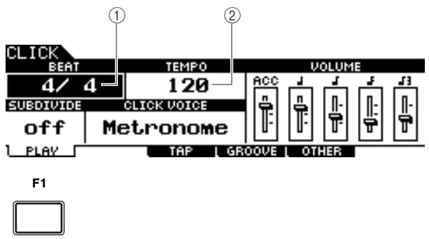 YAMAHA DTX900M - Modification du tempo et du type de mesure (temps) du clic de métronome - 2