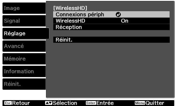 EPSON EH-TW6100W - Menu des paramètres WirelessHD - 4